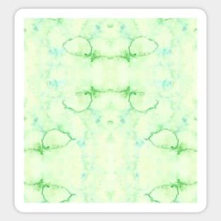 Shades of Green Liquid Paint - Watercolor Rain Painting Mirror Pattern Sticker